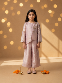 Pure Organza Embroidered Co-ord Set for Girls — Festive & Wedding Wear