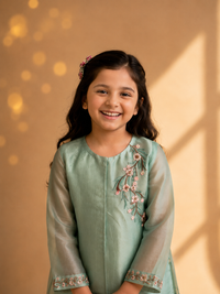 Girls' Organza Embroidered Co-ord Set — Premium Ethnic Festive Wear