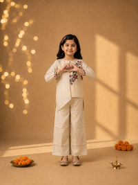 Pure Organza Co-ord Set for Girls — Embroidered Ethnic Celebration Wear