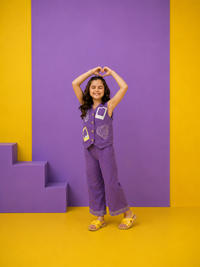 Ethnic Embroidered Waistcoat Set for Girls — Soft Rayon 3-Piece Outfit