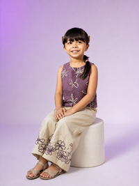 Ribbon Work Co-ord Set for Girls — Handcrafted Ethnic Festive Wear
