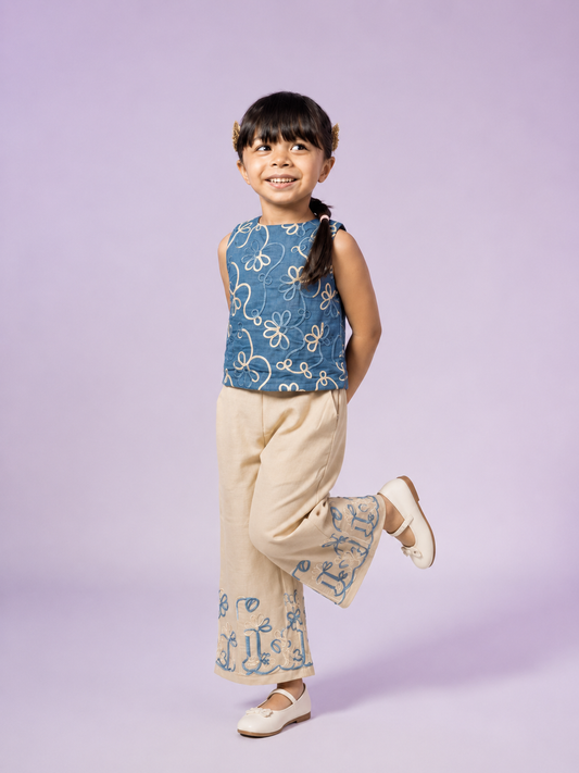 Handcrafted Ribbon Co-ord Set for Girls — Ethnic Party & Festive Wear