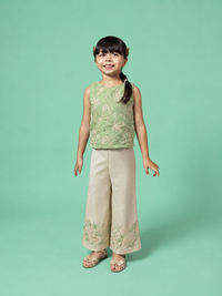 Girls' Ribbon Embellished Co-ord Set — Handwork Ethnic Festive Outfit